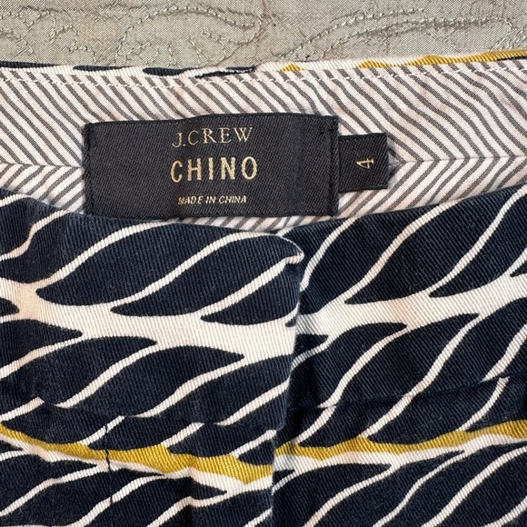 J. Crew Chino with Navy and Yellow Leaf Pattern - Picture 2 of 6